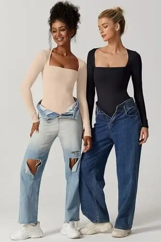 Aritzia square neck bodysuit dupe available on amazon where you can get the same aritzia look for less money