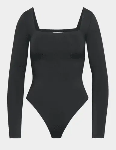 Aritzia square neck bodysuit is perfect for wearing under jeans, skirts, and even leggings and legwarmers