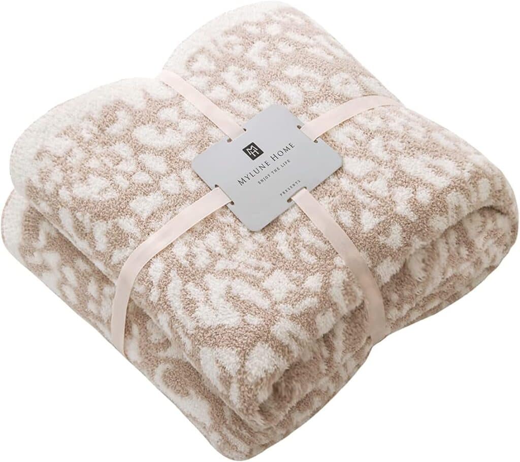 Aesthetic neutral leopard cozy blanket is cute Christmas gift for sister in college