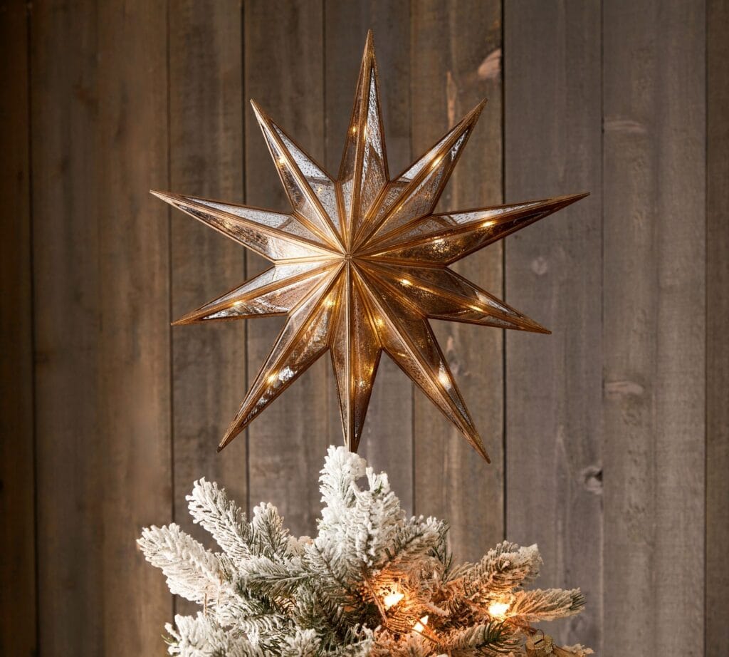 old world copper star tree topper