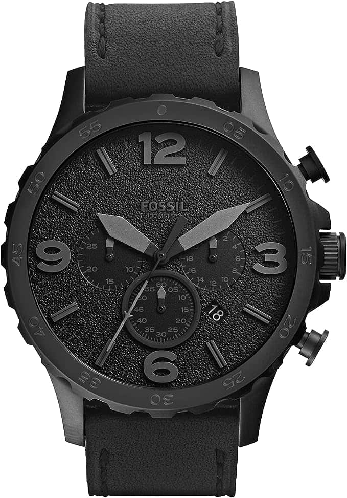 Men's matte black modern watch Fossil brand