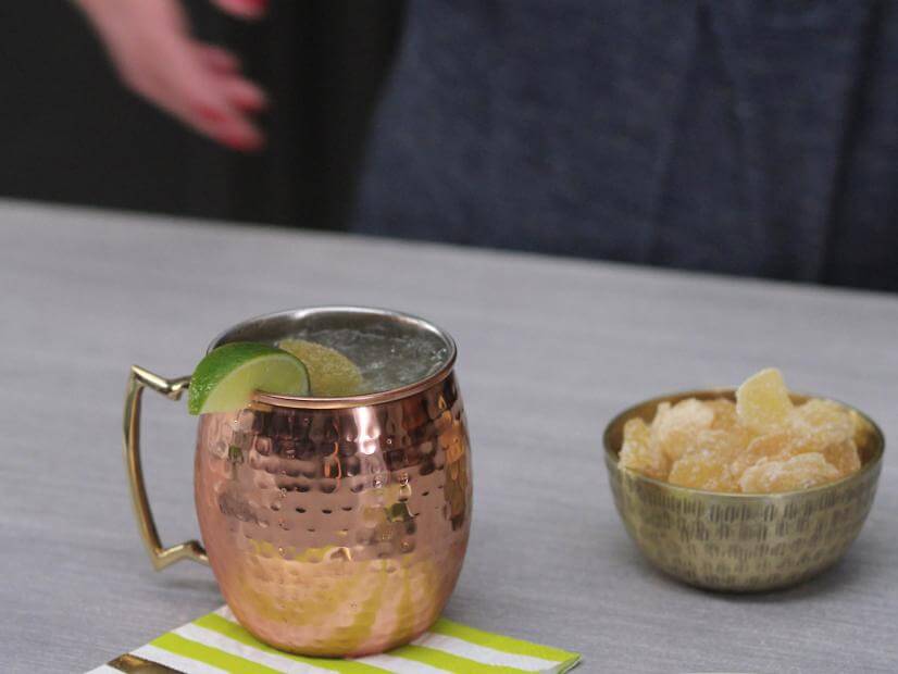 Mock ginger mule in a moscow mule copper mug