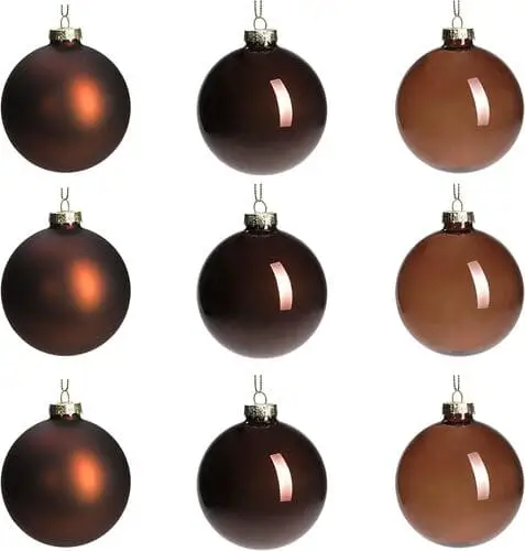 Modern organic brown glass ornaments for Christmas tree