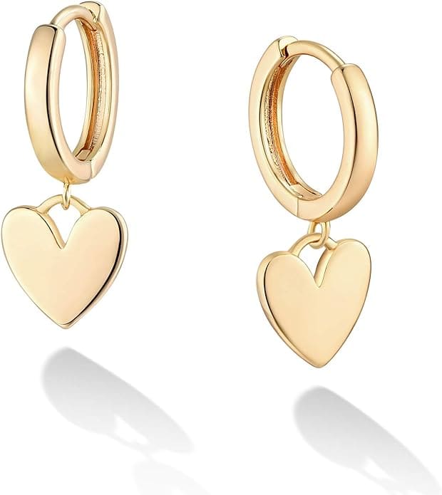 gold heart sleeper earrings