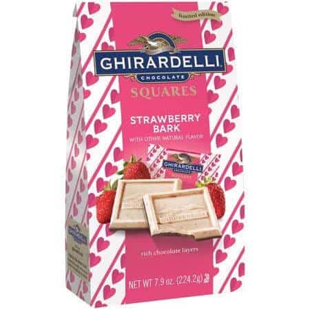 Ghirardelli strawberry bark squares treat