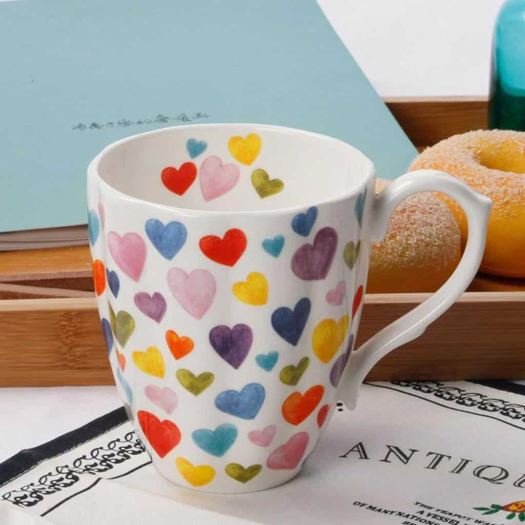 Cute heart mug multicolor amazon