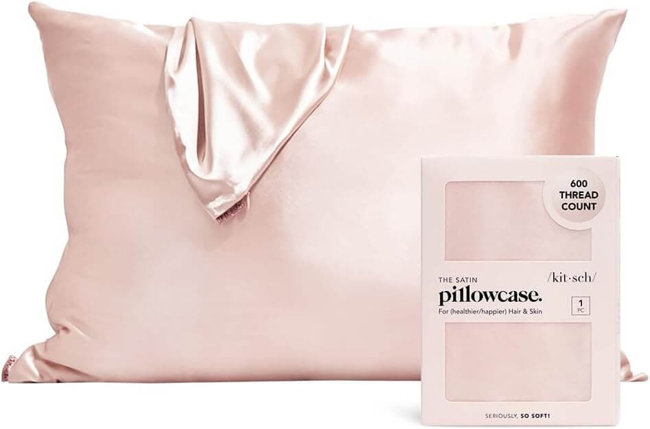 beautiful pink satin pillowcase 