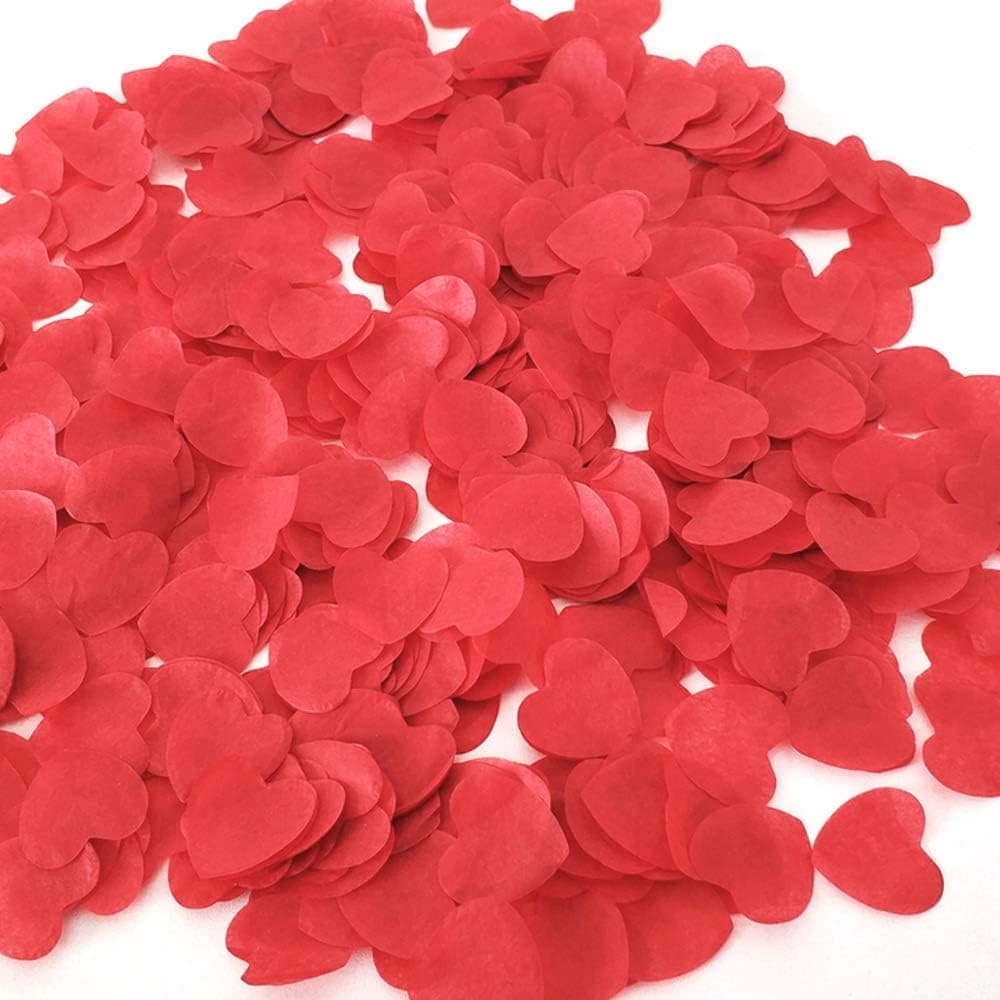 red heart confetti or care package filling heart decor