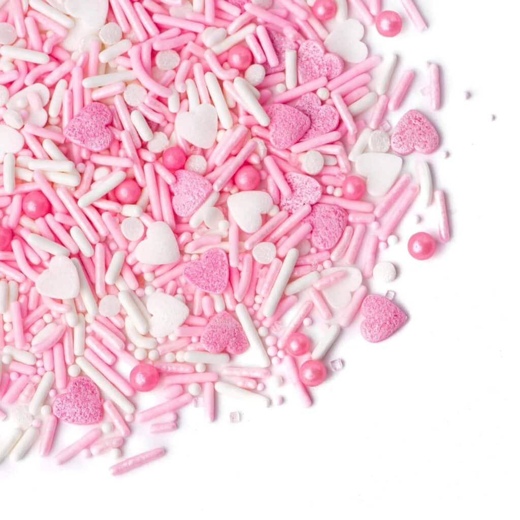pink and white pretty sprinkles for valentine's day or birthday amazon