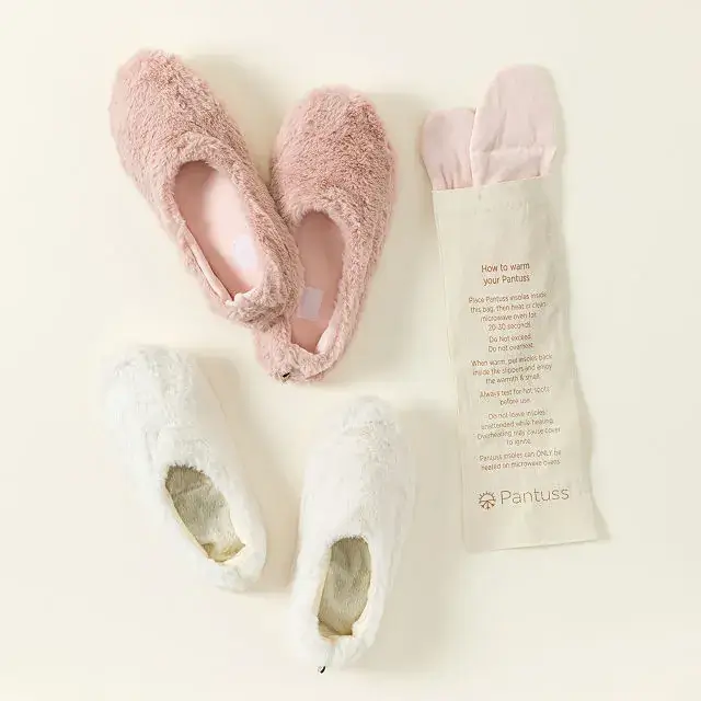 Fuzzy lavender spa slippers for grandma