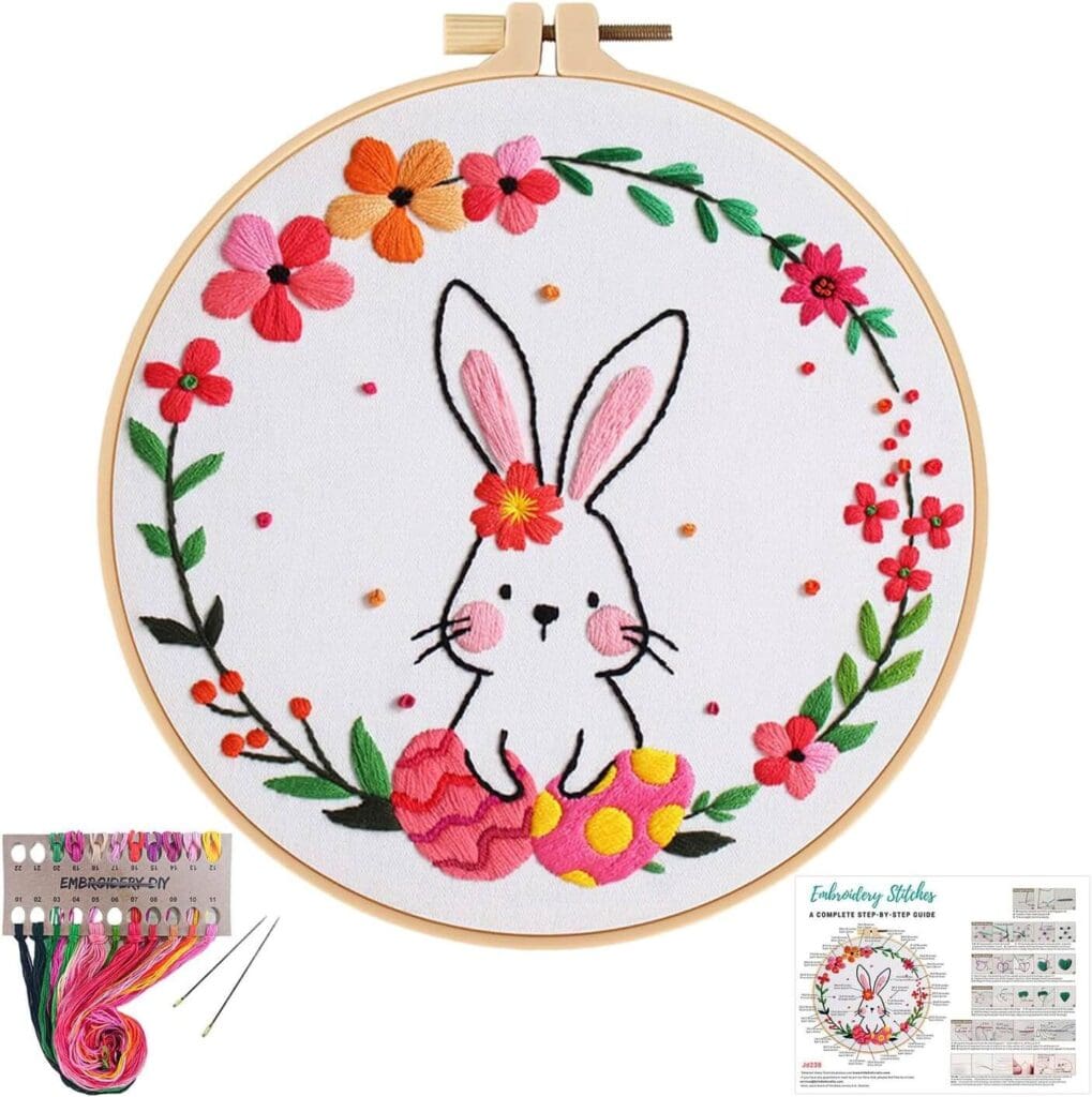 Easter bunny embroidery kit for beginners