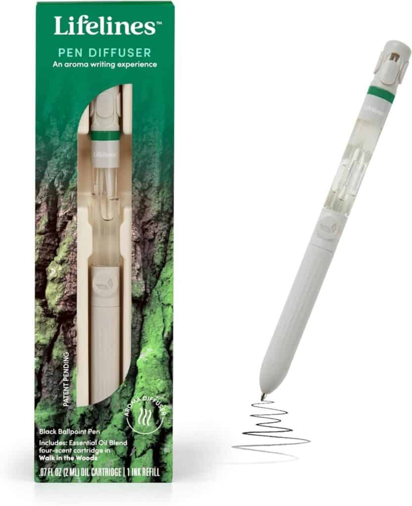 Essential oil ballpoint pen diffuser for relaxation journaling