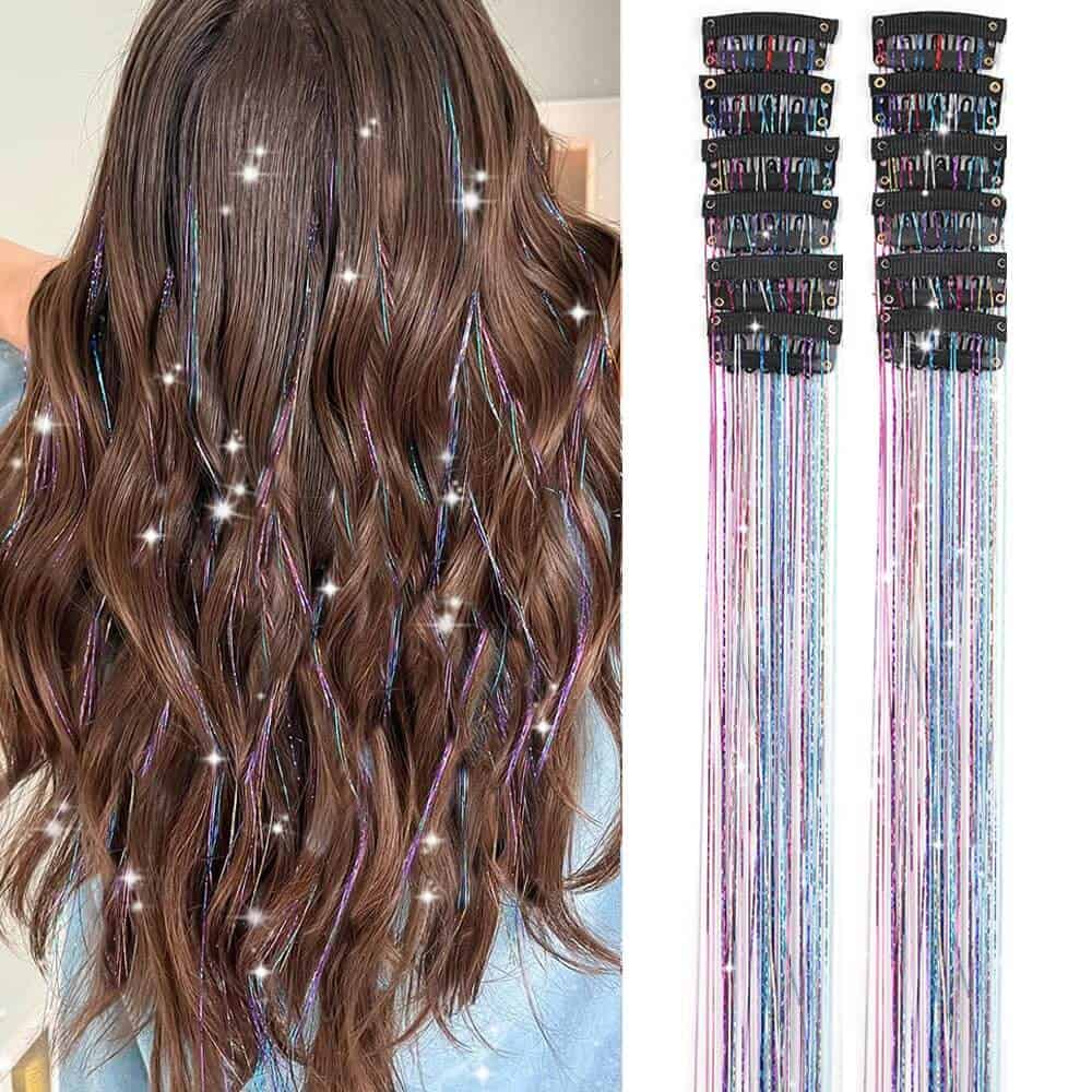 Pastel hair tinsel for teens sparkly hair