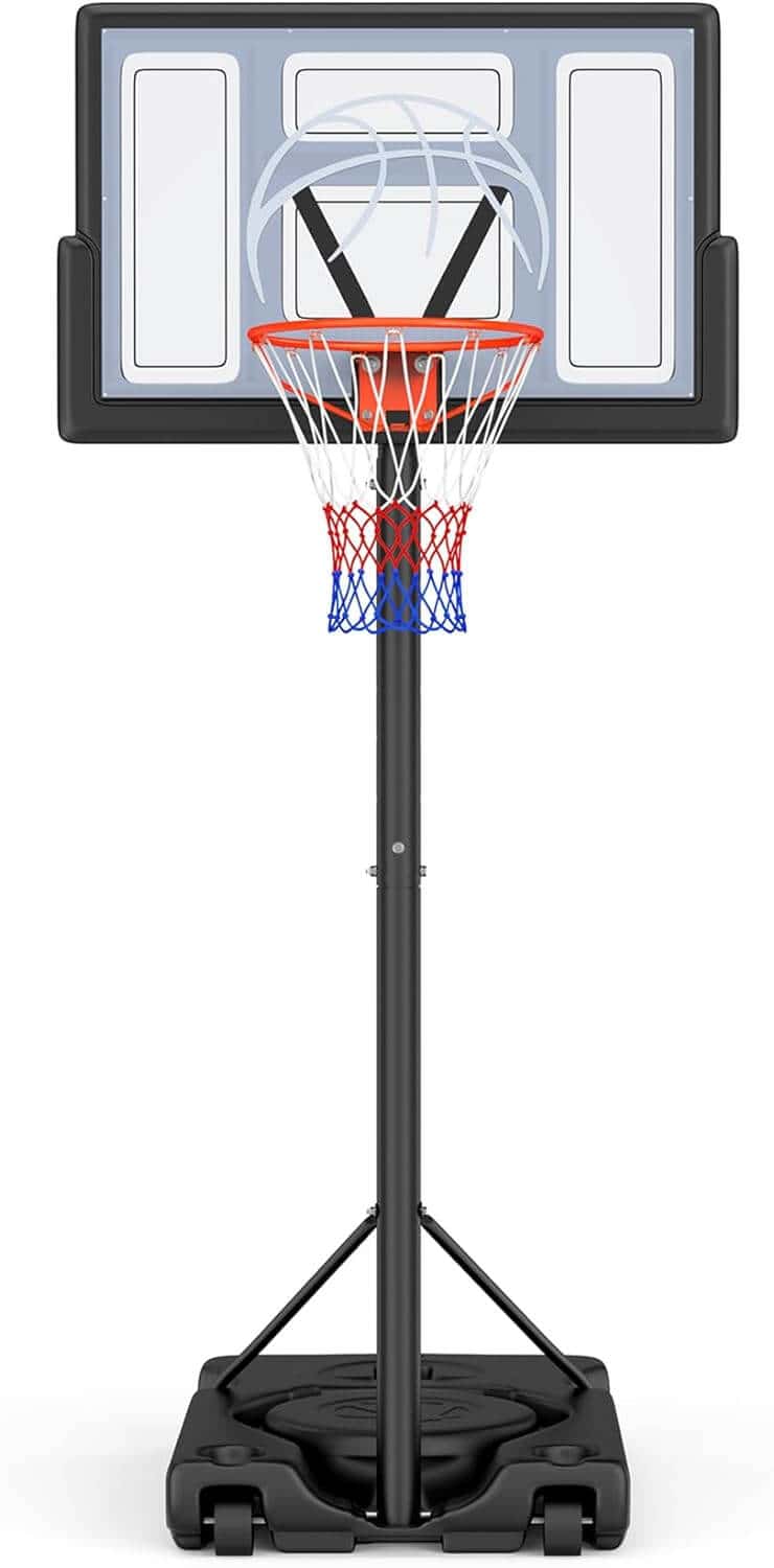10ft adjustable basketball hoop with 44 Inch Shatterproof Backboard
