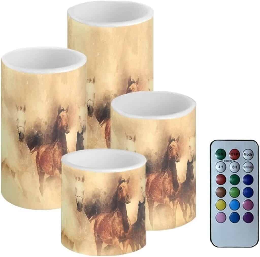 Battery operated horse candles with remote control 
