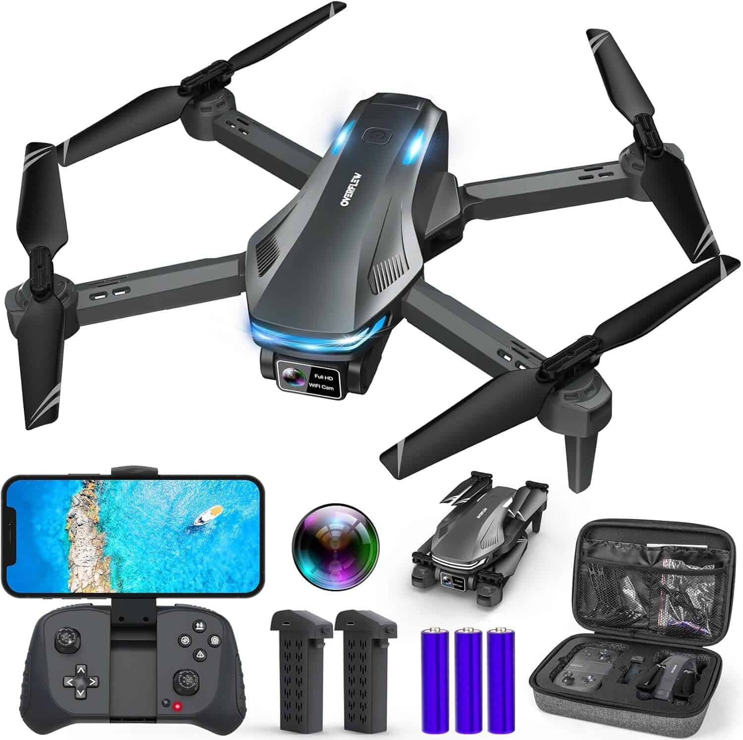 A great beginner Drone with Camera. It's user-friendly yet feature-packed, and comes with Altitude Hold, Voice Control, Gestures Selfie, 90° Adjustable Lens, and 3D Flips.
