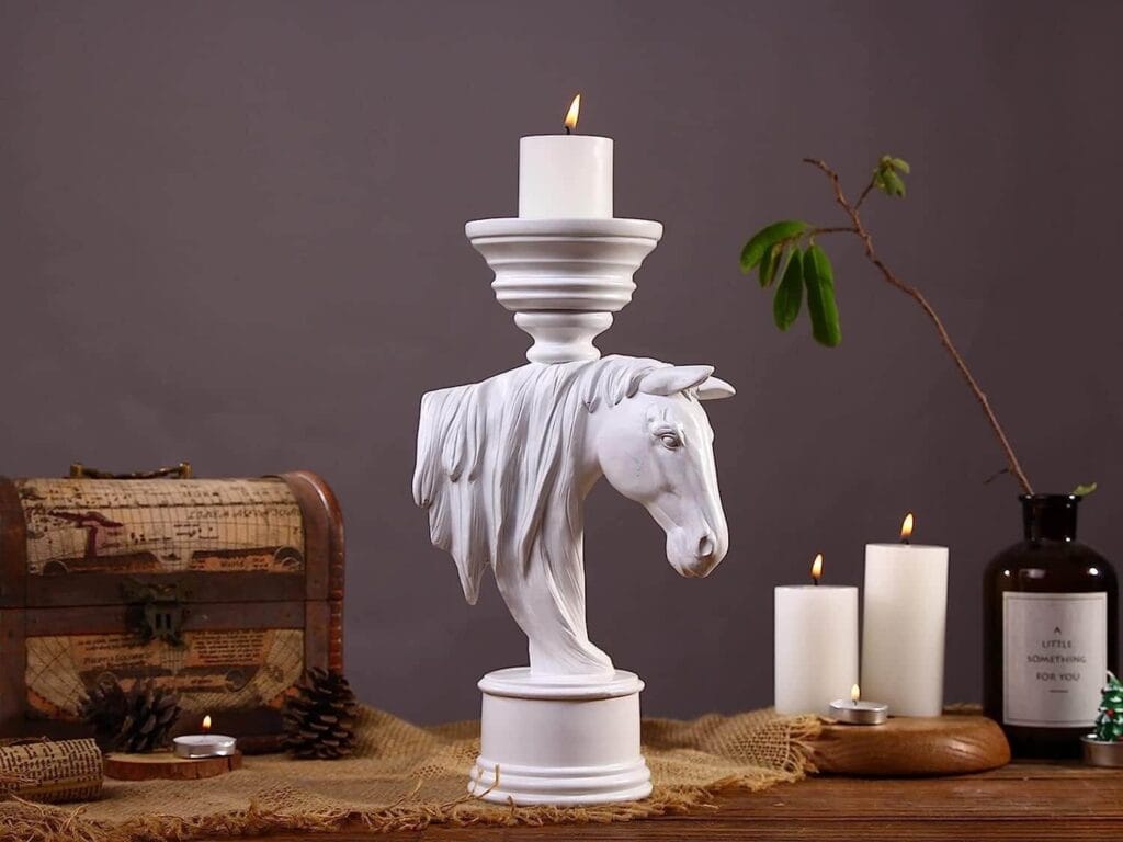 Horse bust candle holder that makes a bold statement