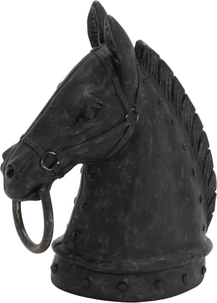Historical horse head sculpture
