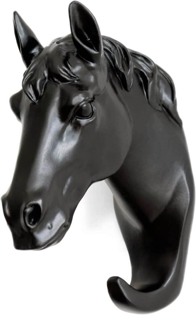 Horse head wall hanger hook perfect for horse-inspired coatroom