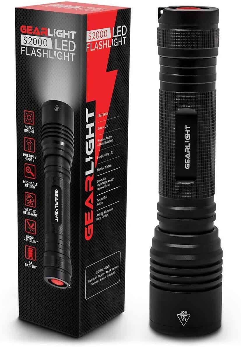 Tacticle flashlight for beginners that has an ultra-wide beam that lluminates an entire backyard, offering double the lumen output of other tactical flashlights. Constructed from military-grade aluminum, it’s water-resistant and can withstand a 10-foot drop. This powerful flashlight is compact enough to fit in a backpack, survival bag, or glove compartment, making it ideal for outdoor adventures and emergency preparedness.