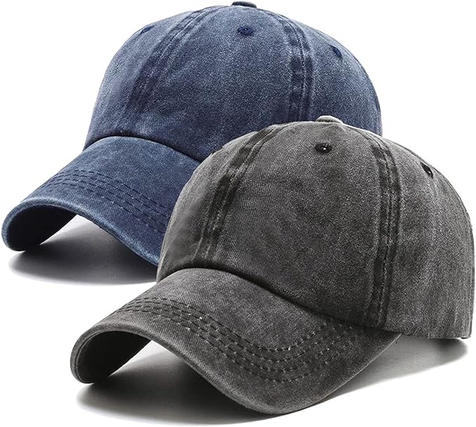 2-pack of vintage washed baseball hats for men in a variety of colors