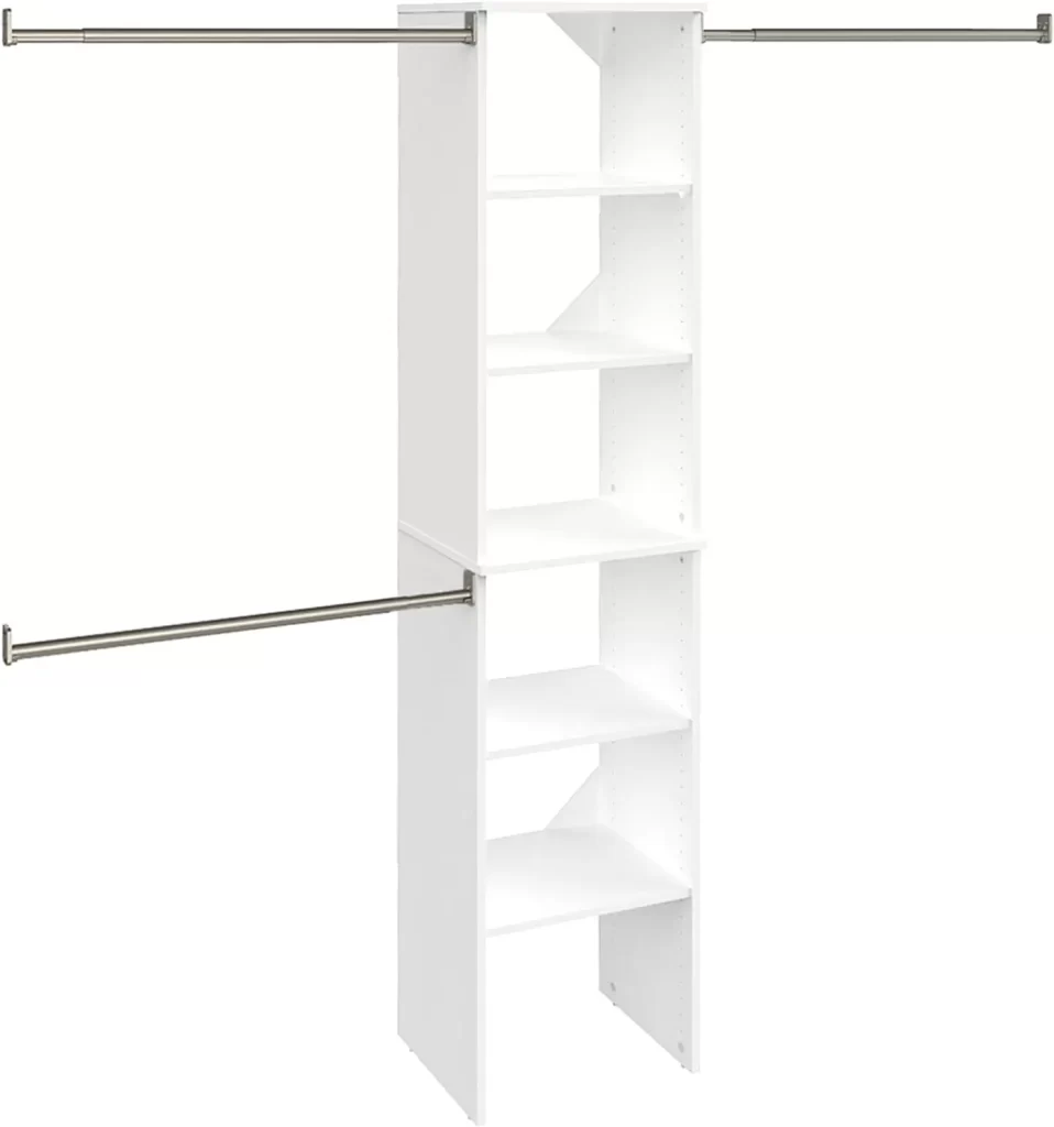 Easy to install storage system for small walk-in closet