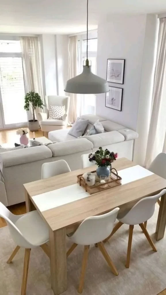 Use your furniture to strategically define zones within your home, for example a couch placed with its back to the dining area as a deliniation of rooms