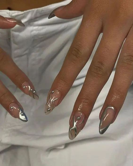 Metallic nail art