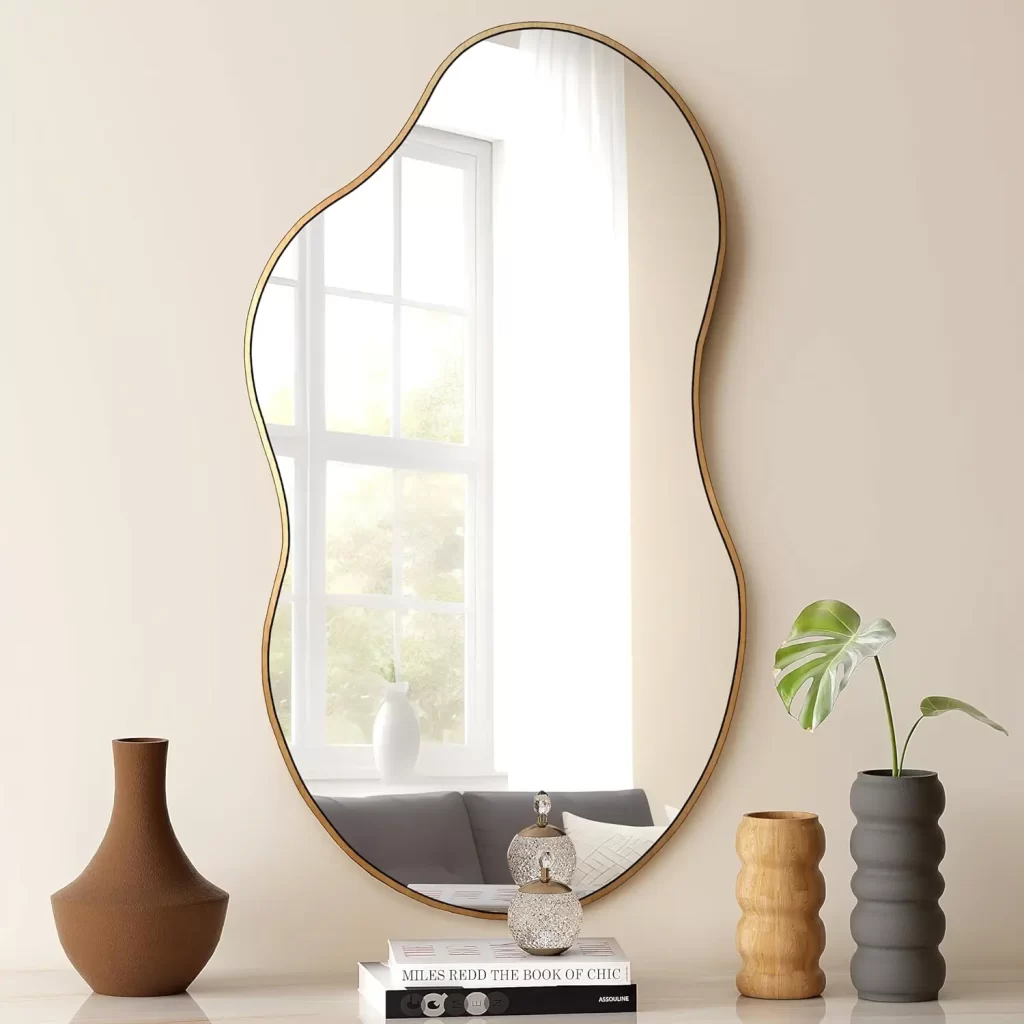 Modern irregular mirror for married couples bedroom