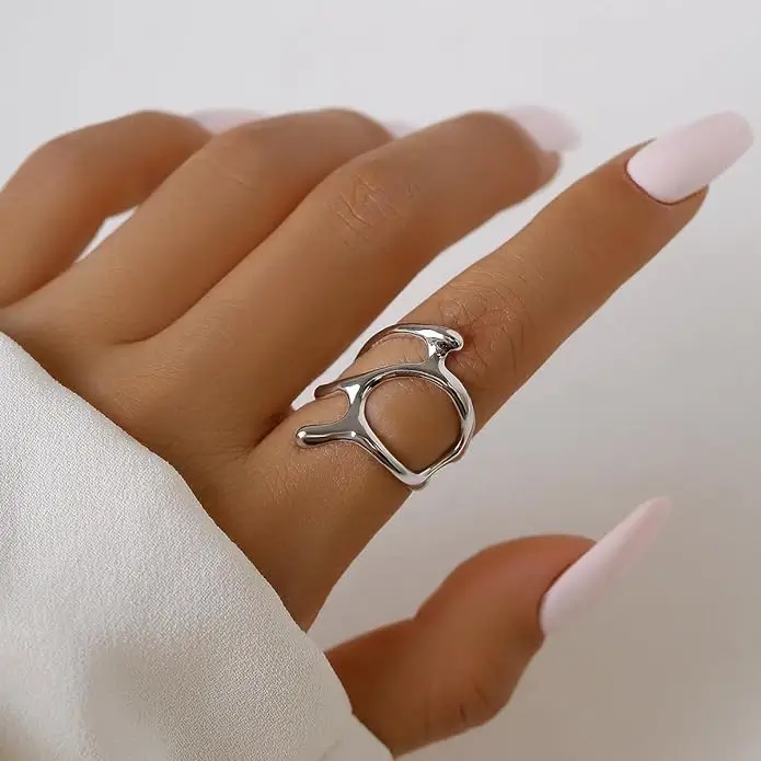 Liquid silver melting ring for index finger