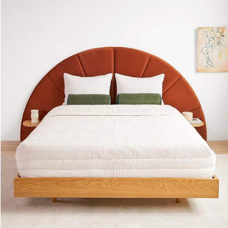 Modern arc headboard for couples bed