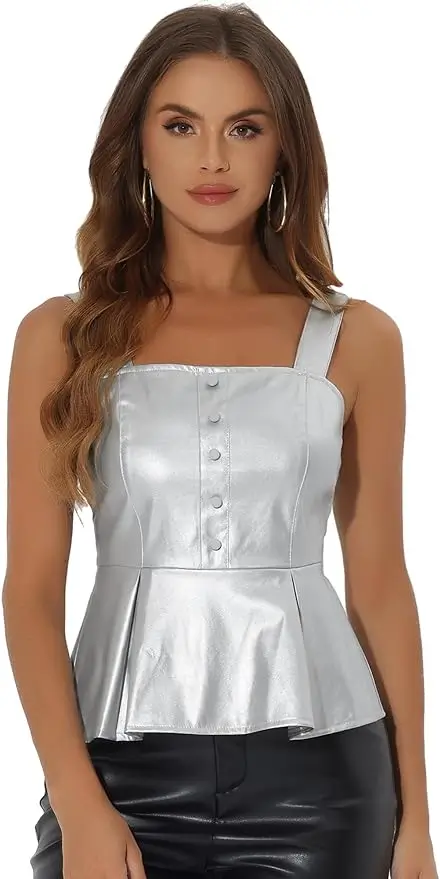 Flattering silver babydoll top