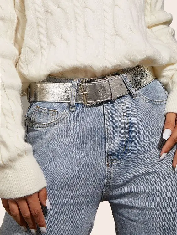 A silver belt to wear with jeans and sweater