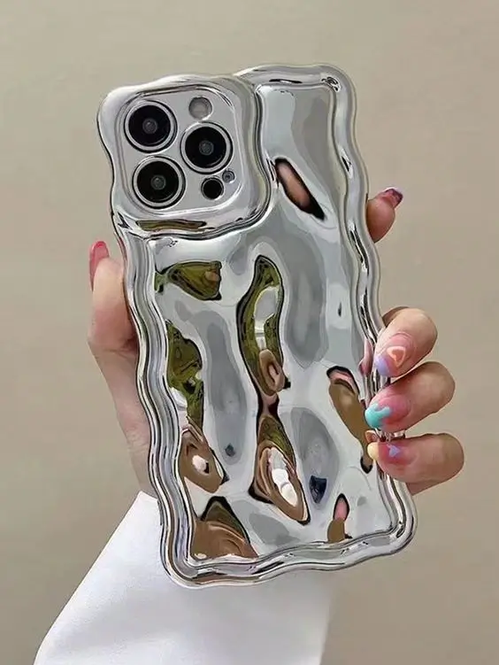 Melty silver phone case