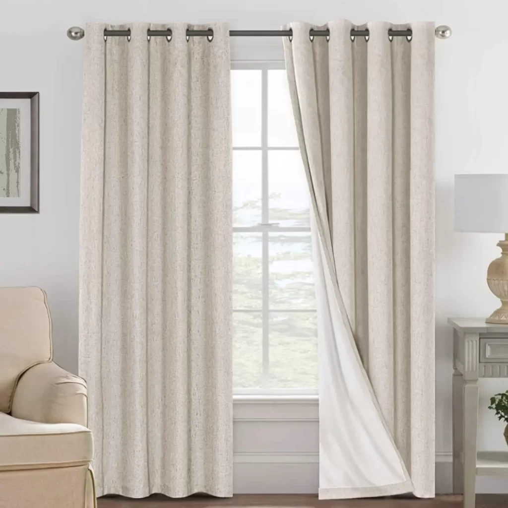 Blackout linen curtains for womans bedroom