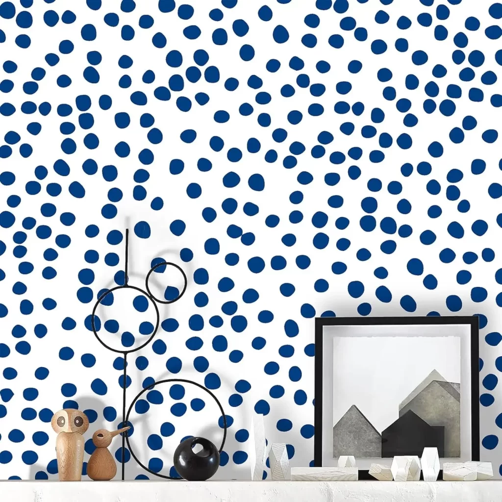 Blue dot removable wallpaper for dorm room