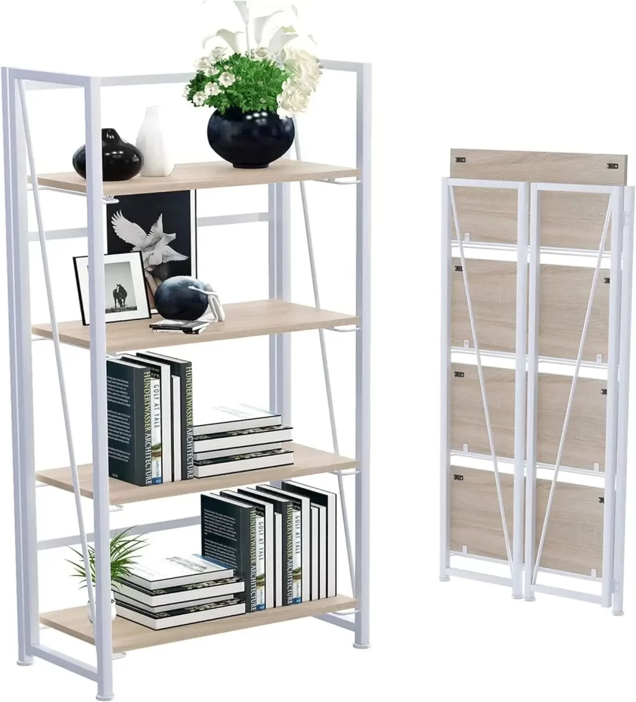 Folding bookshelf for dorm room