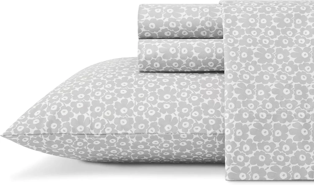 Grey floral sheets for women's bedroom