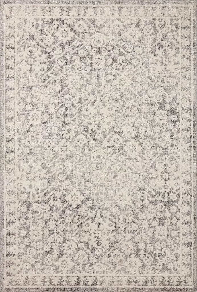 Grey ivory beautiful rug for women's bedroom