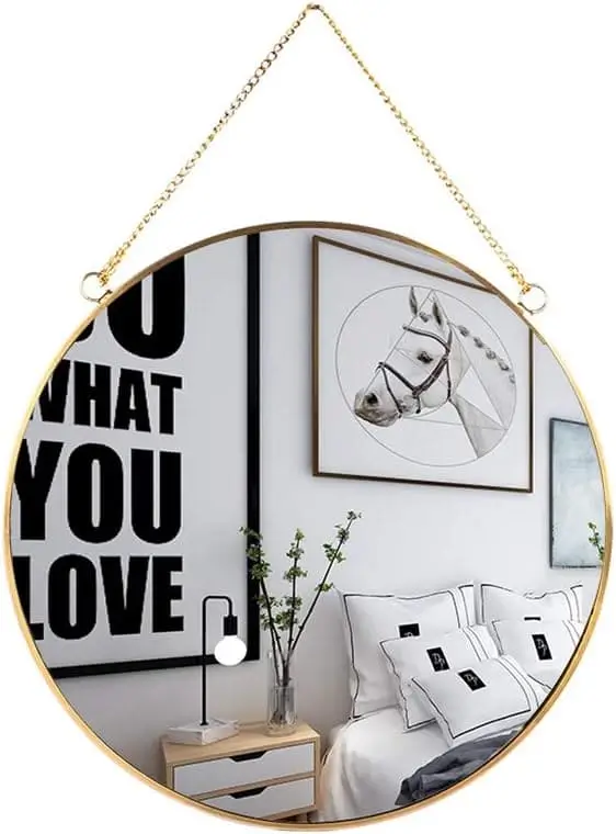 Hanging wall mirror for dorm room