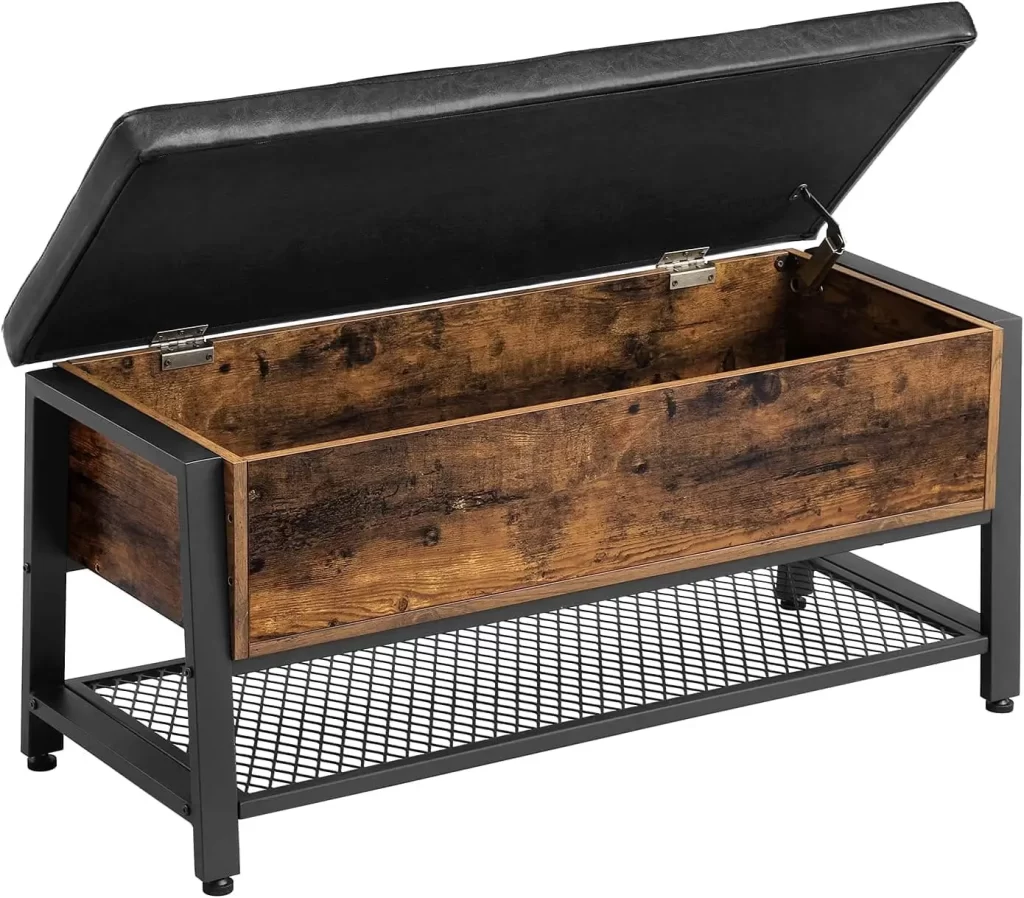 Industrial bench for masculine men's bedroom