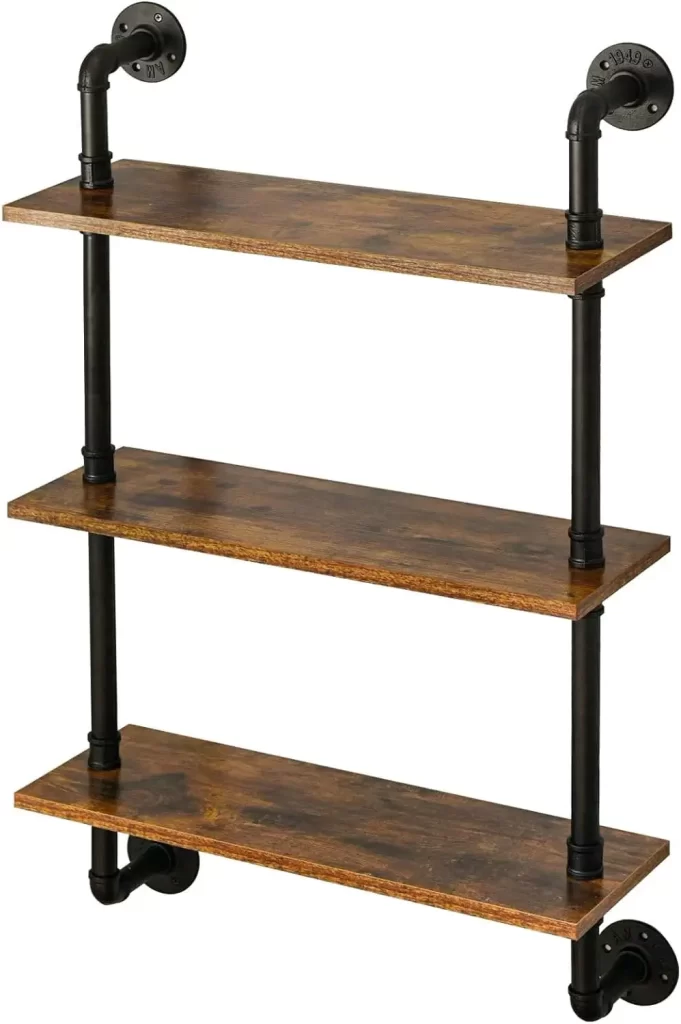 Industrial shelves for men's bedroom