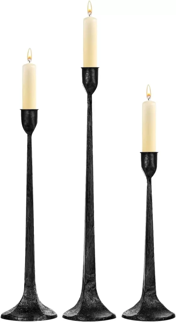 Iron candlesticks for thanksgiving table decor