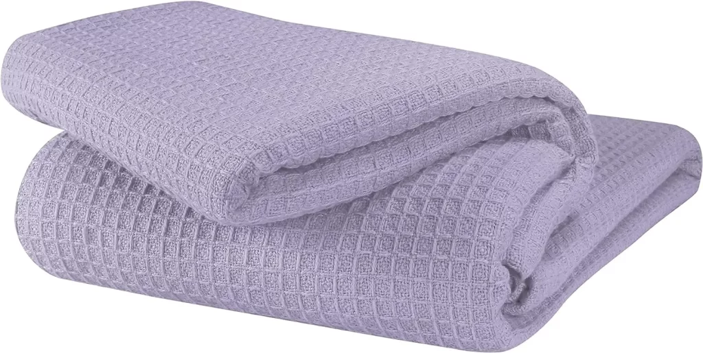 lilac waffle blanket for womens bedroom