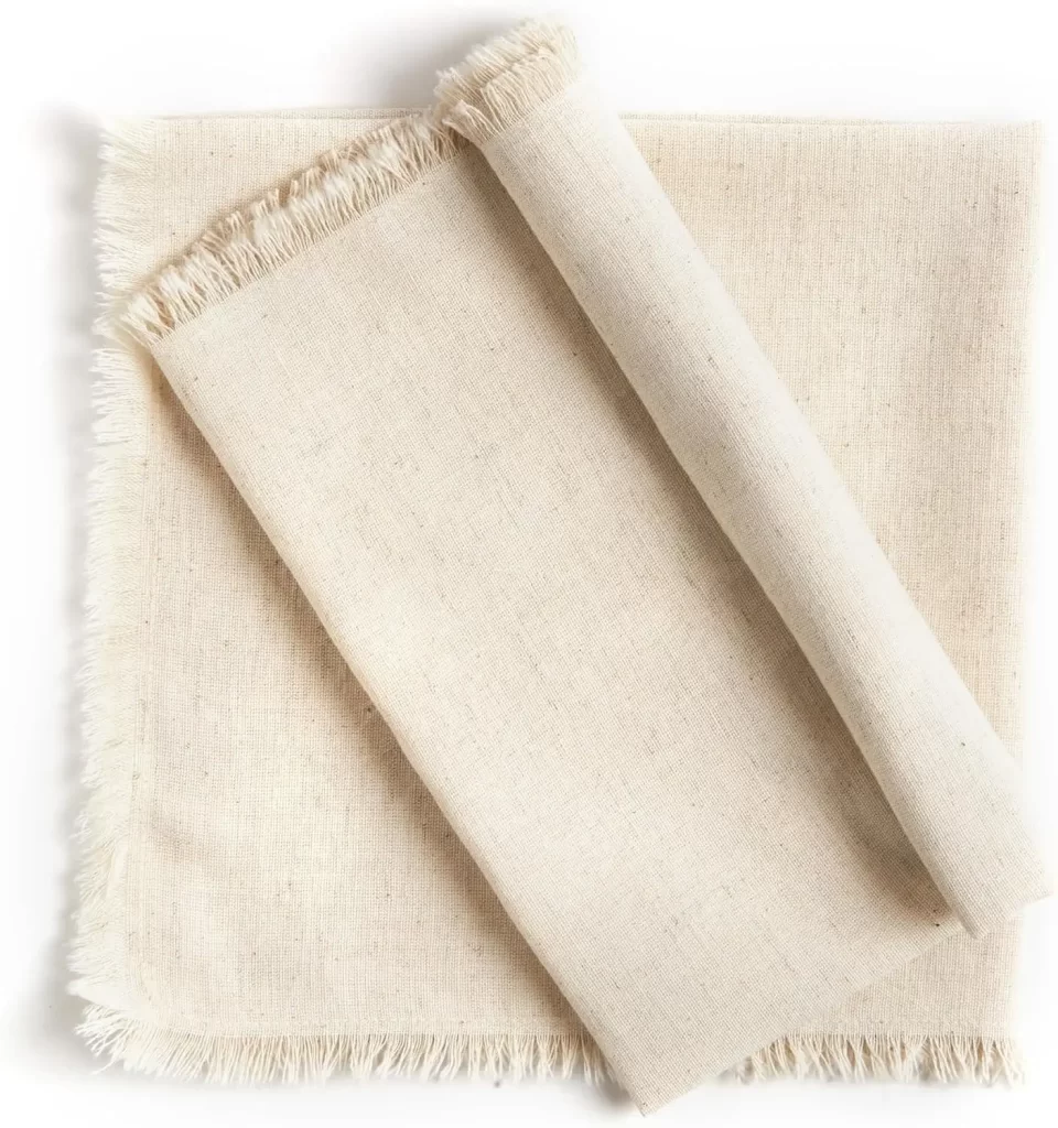 Rustic linen napkins perfect for friendsgiving table
