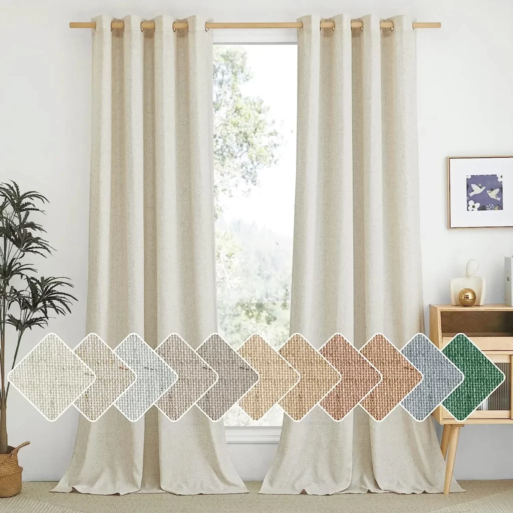 Natural linen curtains on amazon