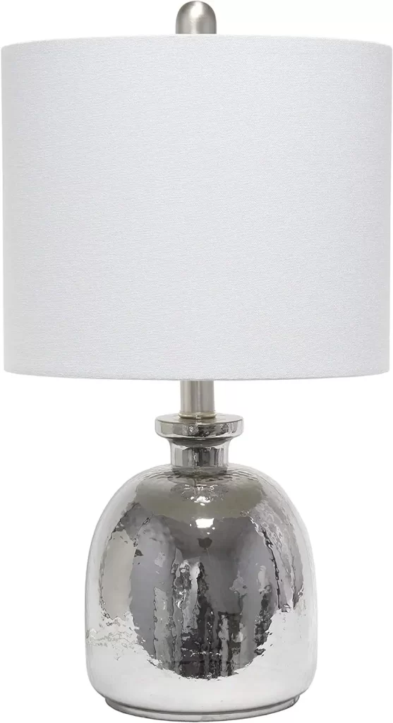 Shiny silver lamp for womens bedroom decor