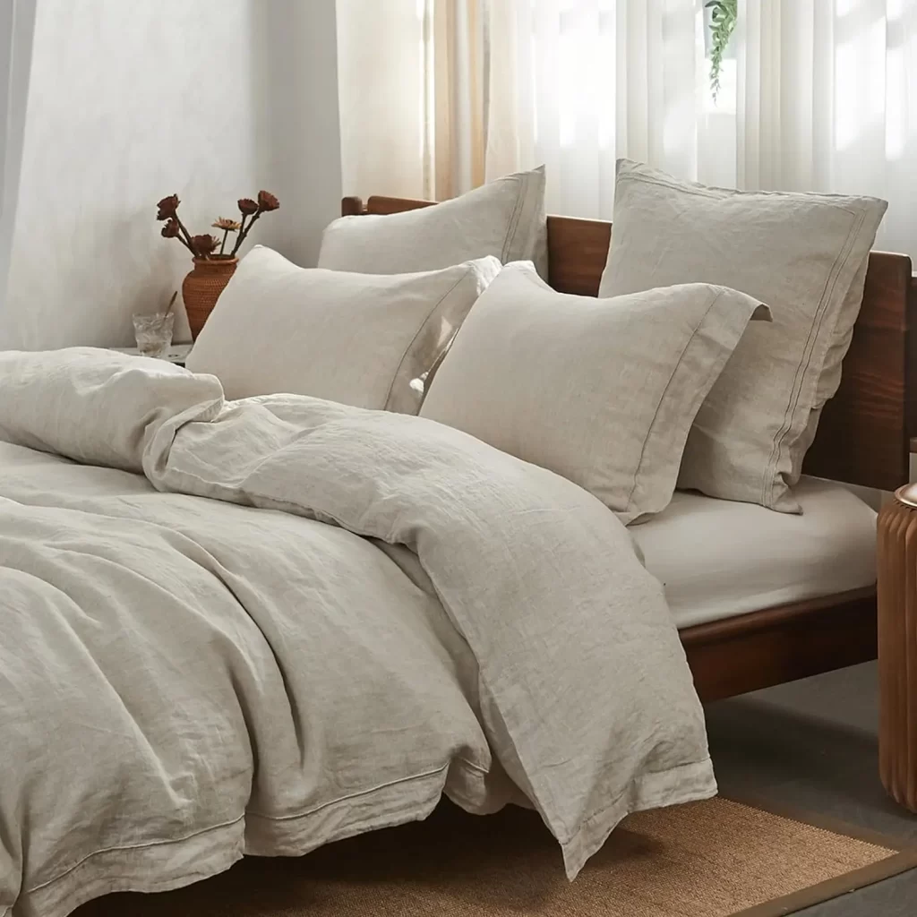 Linen duvet cover for womens bedroom