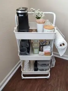 Cute hot beverage cart for dorm room