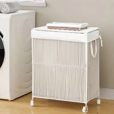 Aesthetic neutral laundry hamper for dorm